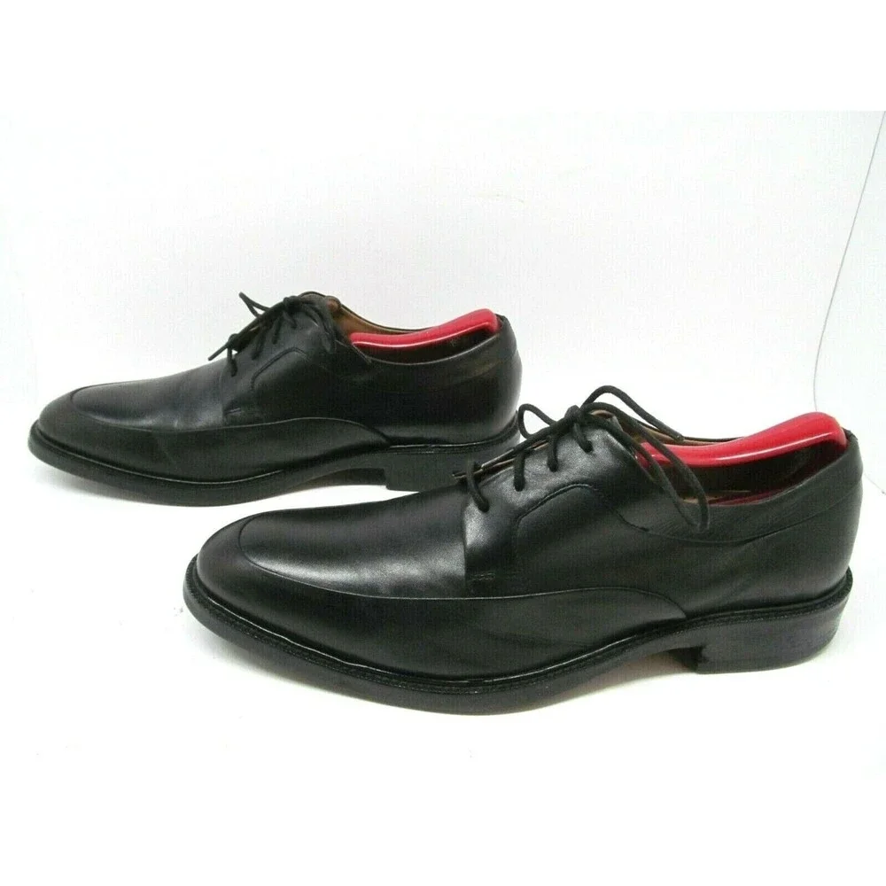 Cole Haan Grand Os Warren Black Leather Apron Toe Derbys Mens  Size US 8 M